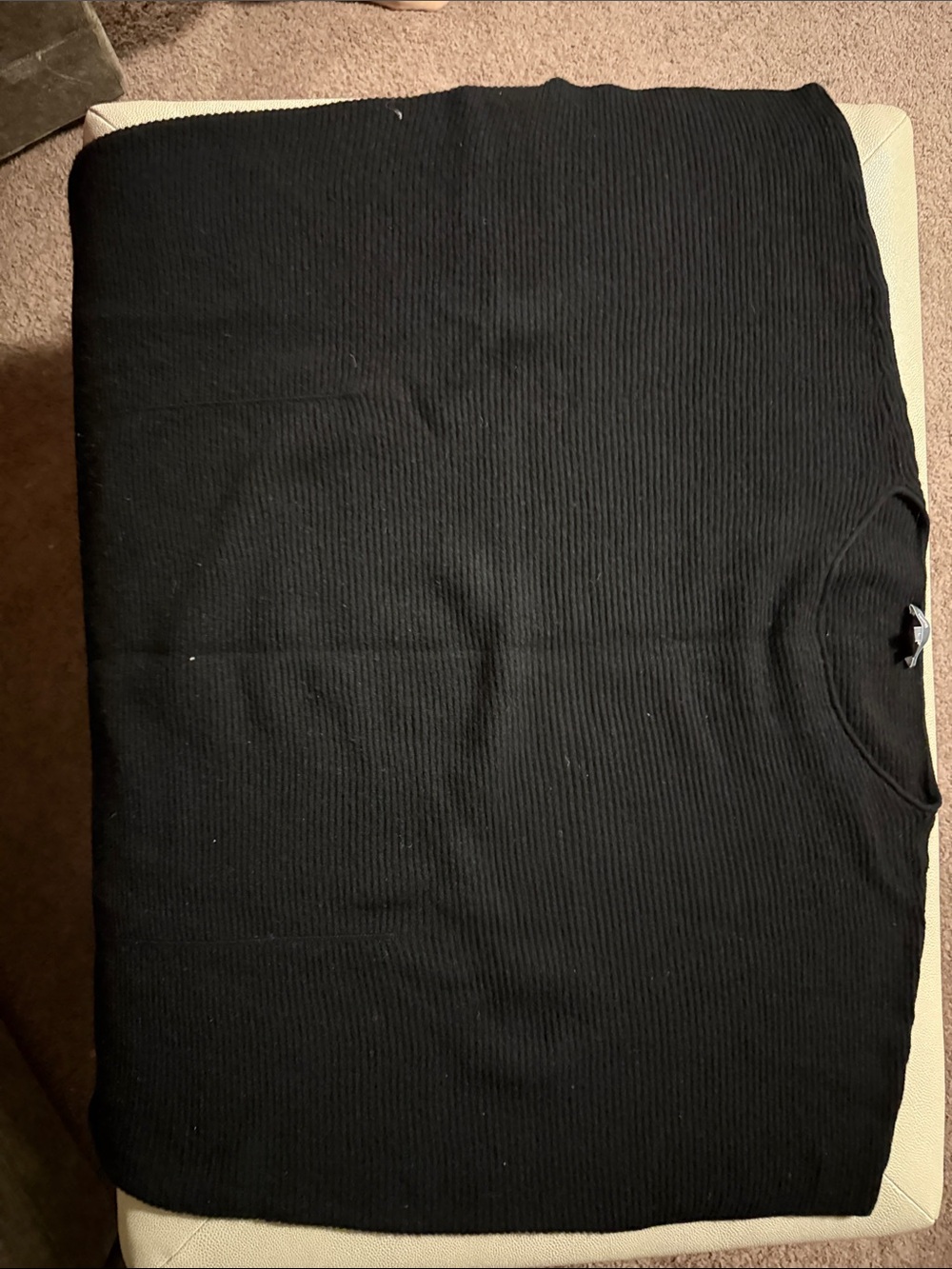 Vince Black Ribbed Crewneck Poncho